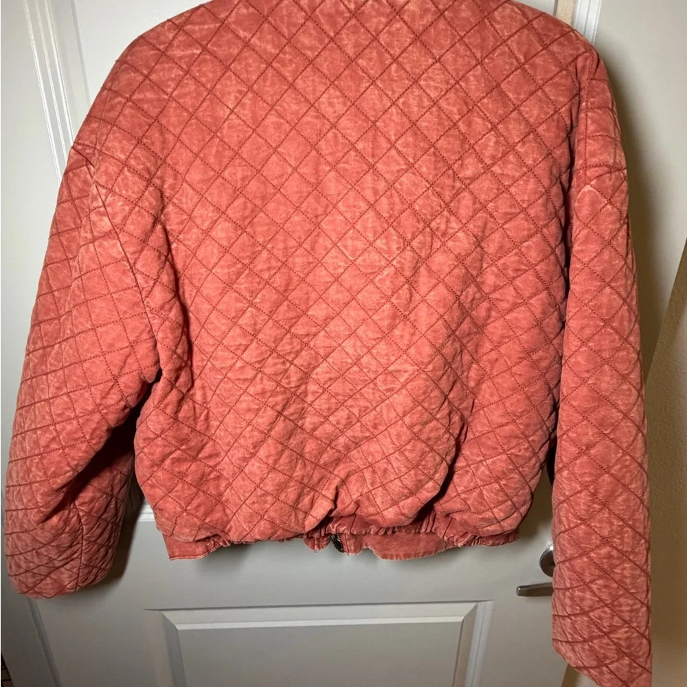 Free People SMALL Great Escape dolman jacket quilted reversible orange paisley - Picture 11 of 12
